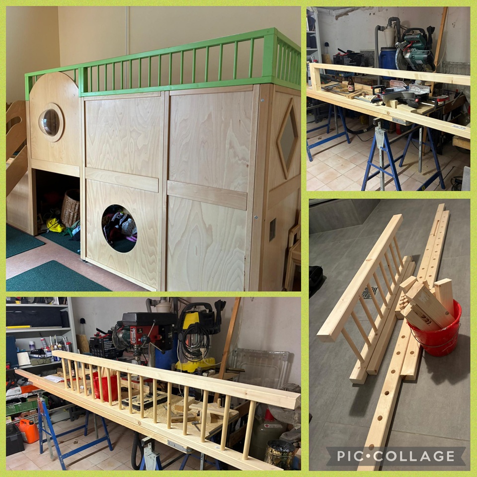 Erhöhte Spielebene mit Absturzsicherung